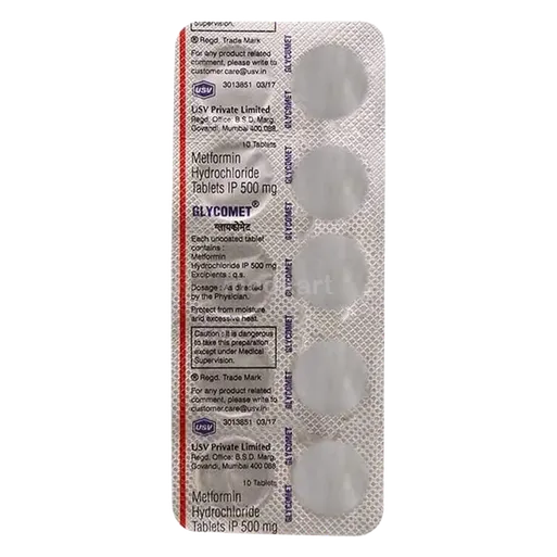 glycomet 500mg tablet 10's